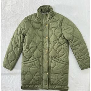J Crew Signature Puffer Jacket XXS Olive Green Lightweight Warm Primaloft